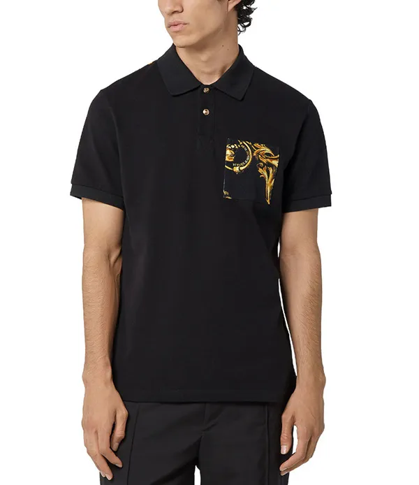 Áo Polo Versace Jeans Couture Noir Black Cotton Polo Shirt 72GAG6R0 JS048 Màu Đen Size S - Thời trang - Vua Hàng Hiệu