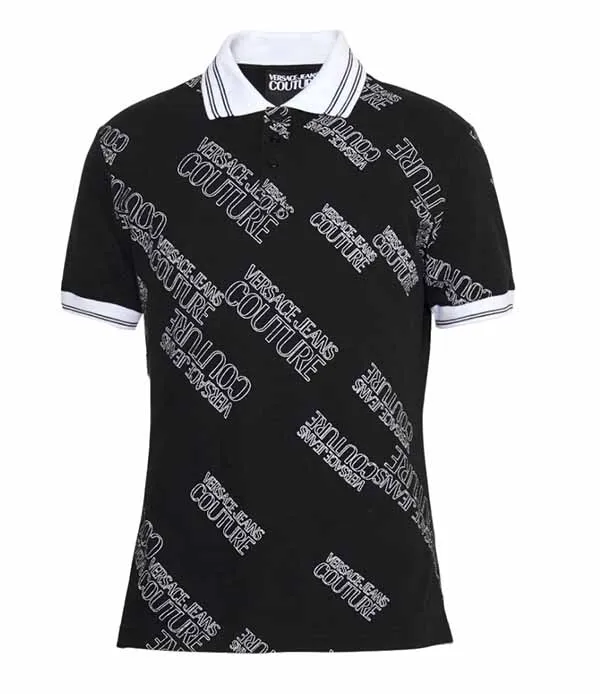 Áo Polo Nam Versace Jeans Couture Noir 72GAG6S3 Màu Đen Size M