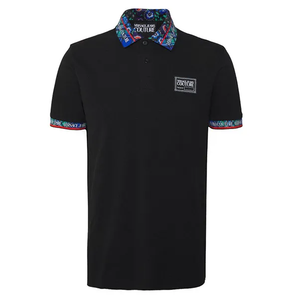 Áo Polo Versace Jeans Couture Noir - 72GAGT08 CJ01T R Flower Màu Đen