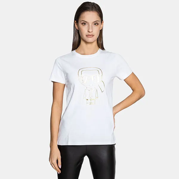 Áo Phông Karl Lagerfeld Ikonik Art Deco 216W1705 Màu Trắng