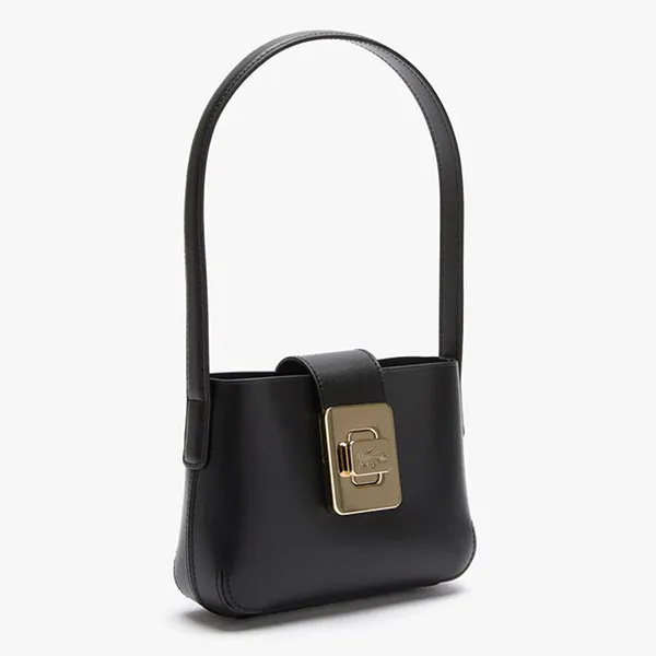 Túi Xách Lacoste Women's Amelia Leather Baguette Bag NF3674ME-000 Màu Đen