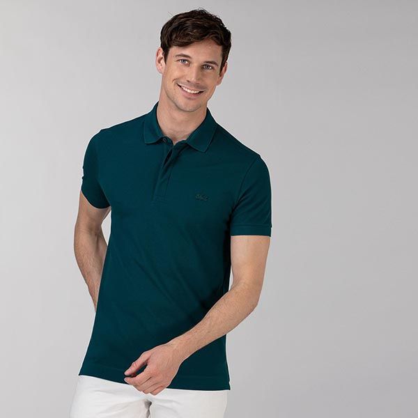 Áo Polo Lacoste Men's Paris Shirt Regular Fit Stretch PH5522 2S9 Cotton Piqué Màu Xanh Cổ Vịt Size M - 1