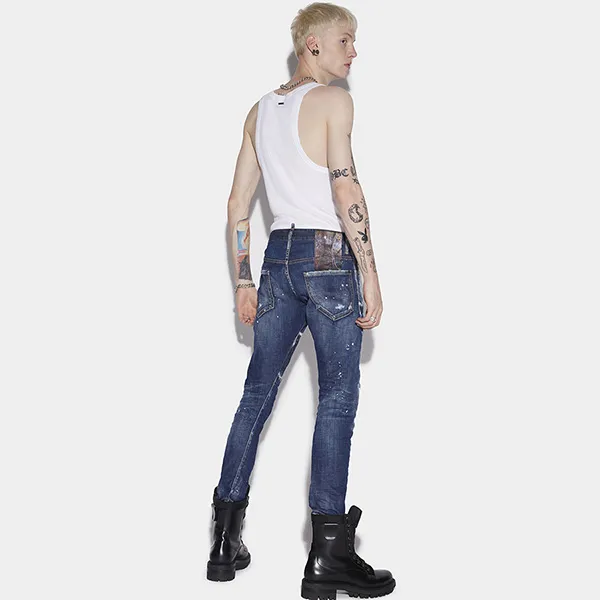 Quần Bò Dsquared2 Dark Reveal Wash Sexy Twist Jeans S74LB1049 Màu Xanh Bò - Thời trang - Vua Hàng Hiệu
