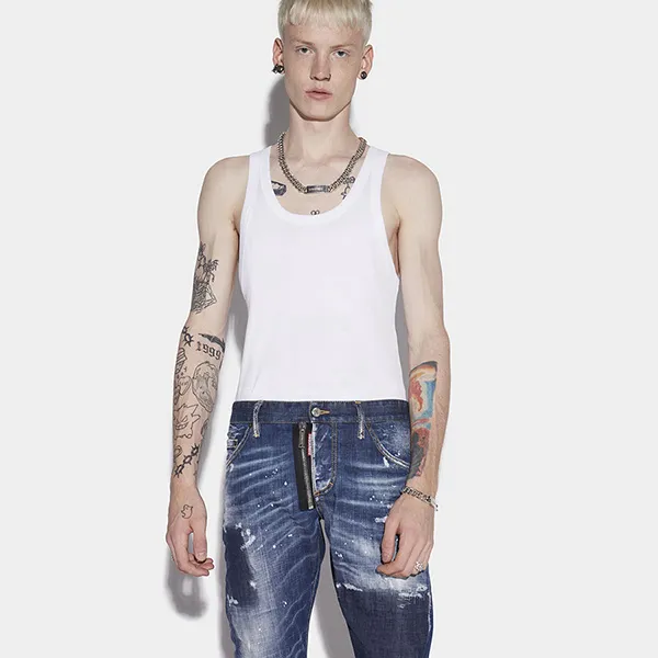 Quần Bò Dsquared2 Dark Reveal Wash Sexy Twist Jeans S74LB1049 Màu Xanh Bò - Thời trang - Vua Hàng Hiệu