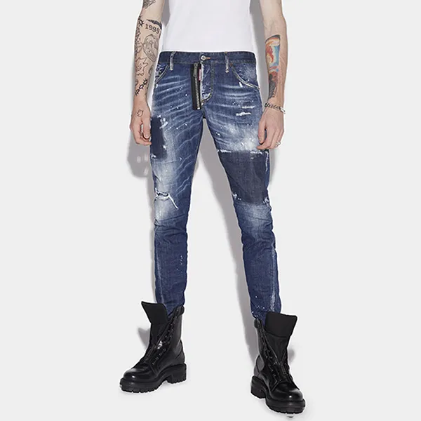 Quần Bò Dsquared2 Dark Reveal Wash Sexy Twist Jeans S74LB1049 Màu Xanh Bò - Thời trang - Vua Hàng Hiệu