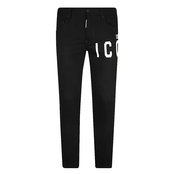 Quần Bò Dsquared2 Icon Print Skater Fit Jeans S79LA0017 Màu Đen