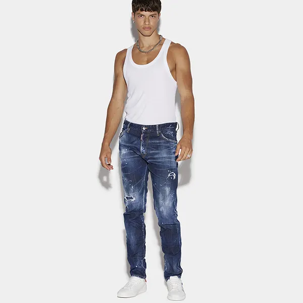 Quần Jeans Dsquared2 Icon Spray Cool Guy Denim Jeans S79LA0039 S30342 Màu Xanh Bò - Thời trang - Vua Hàng Hiệu