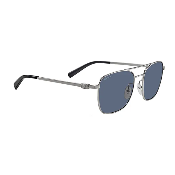 Kính Mát Nam Salvatore Ferragamo Blue Square Sunglasses SF158S 045 53 Màu Xanh Bạc