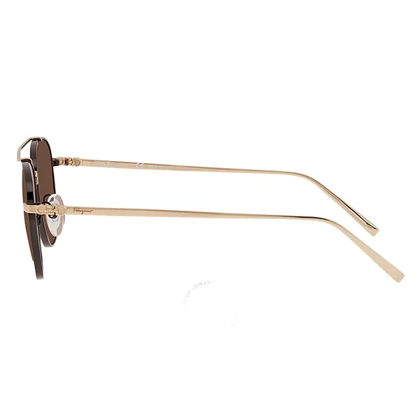 Kính Mát Nam Salvatore Ferragamo Brown Navigator Sunglasses SF200S 733 54 Màu Vàng Nâu