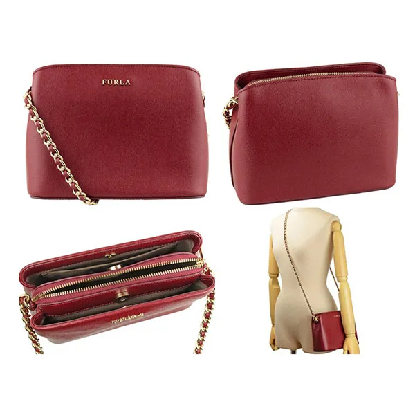 Túi Đeo Chéo Furla Tessa Màu Đỏ Đô