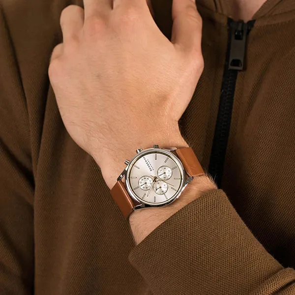 Đồng Hồ Skagen SKW6607 Cho Nam Màu Nâu Mặt Bạc