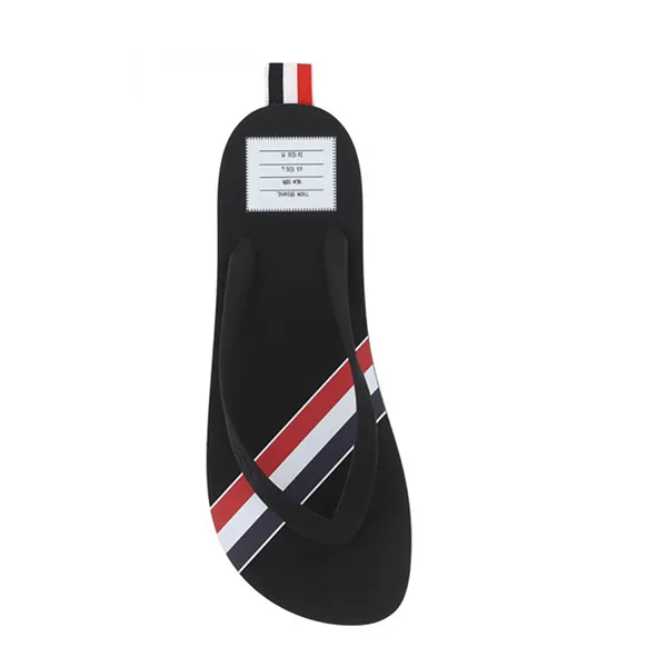 Dép Xỏ Ngón Thom Browne TB Kẻ Vạch Chéo MFL071A05690 001 Màu Đen