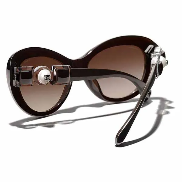Kính Mát Nữ Chanel Cat Eye Sunglasses 5443H 1674 / S5 54 Màu Nâu