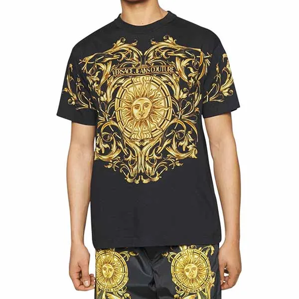 Áo Phông Versace Jeans Couture Noir 72GAH6RB JS061 G89 Reg Panel Print Baroque Màu Đen Size M - Thời trang - Vua Hàng Hiệu