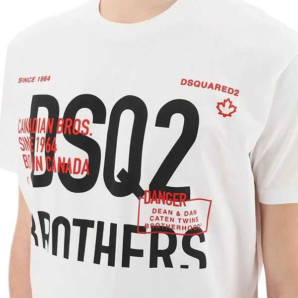 Áo Phông Dsquared2 Men's Bro Cool T-Shirt D2 White S74GD0992 Màu Trắng - Thời trang - Vua Hàng Hiệu