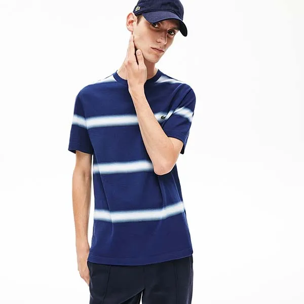 Áo Phông Lacoste Men's Short Sleeve Ombre Striped TH5065 10 H6B Regular Fit T-Shirt Màu Xanh Sọc Trắng Size S - Thời trang - Vua Hàng Hiệu
