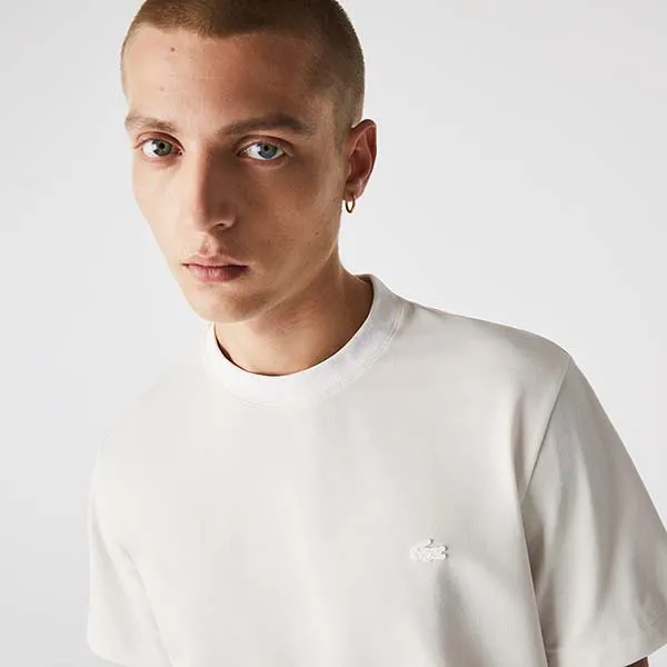 Áo Phông Nam Lacoste Men's Branded Collar Ultra-Lightweight Piqué T-Shirt TH7056 70V Màu Trắng