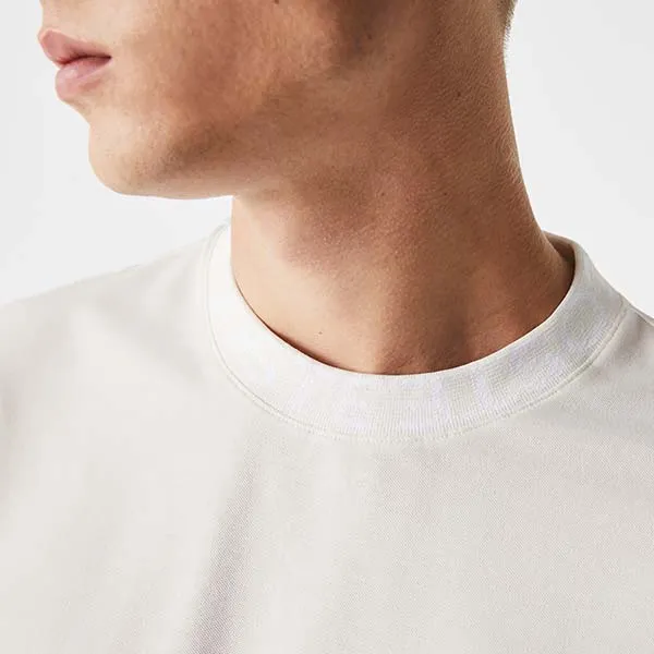 Áo Phông Nam Lacoste Men's Branded Collar Ultra-Lightweight Piqué T-Shirt TH7056 70V Màu Trắng