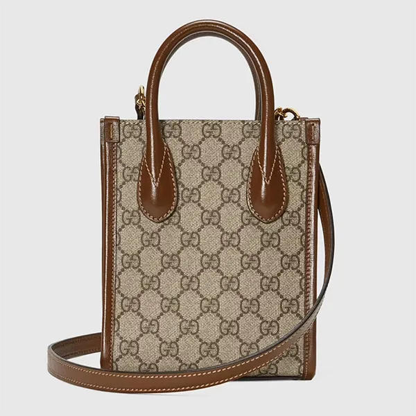 Túi Xách Gucci Interlocking G Mini Tote Bag Màu Nâu - Túi xách - Vua Hàng Hiệu