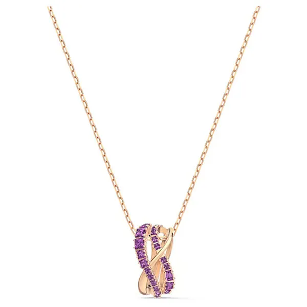 Dây Chuyền Swarovski Twist Pendant Pink, Rose Gold-Tone Plated 5563907 - Trang sức - Vua Hàng Hiệu