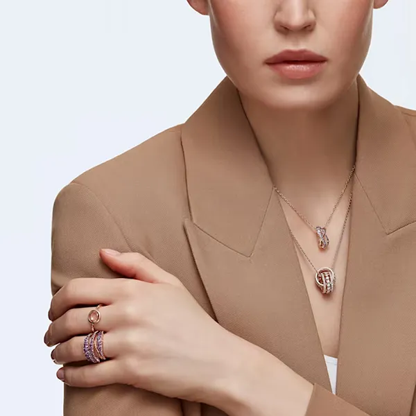 Dây Chuyền Swarovski Twist Pendant Pink, Rose Gold-Tone Plated 5563907 - Trang sức - Vua Hàng Hiệu