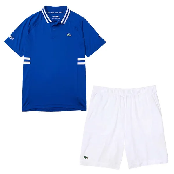 Bộ Thể Thao Lacoste Men's Lacoste Sport X Novak Djokovic Breathable Ultra-Dry DH9615-00-7SB Màu Xanh Trắng Size L
