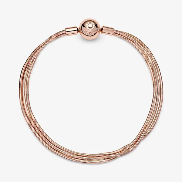 Vòng Đeo Tay Pandora Moments Multi Snake Chain Bracelet Màu Hồng Vàng - Trang sức - Vua Hàng Hiệu