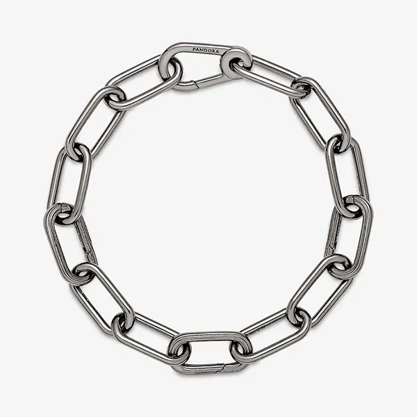 Vòng Đeo Tay Pandora Chuỗi Hạt Mắt Xích Lớn ME 549588C00 Màu Bạc Đen Size 16 - Trang sức - Vua Hàng Hiệu