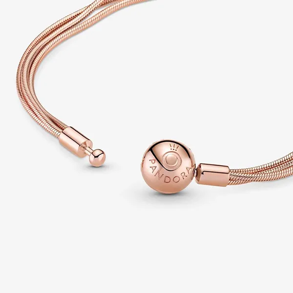 Vòng Đeo Tay Pandora Moments Multi Snake Chain Bracelet Màu Hồng Vàng - Trang sức - Vua Hàng Hiệu