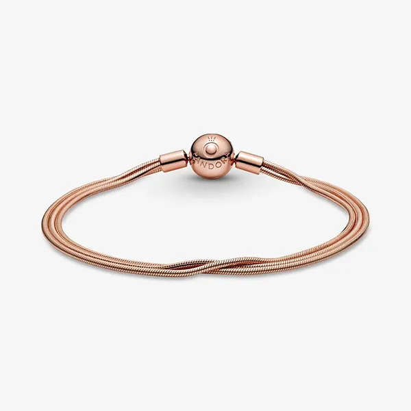 Vòng Đeo Tay Pandora Moments Multi Snake Chain Bracelet Màu Hồng Vàng - Trang sức - Vua Hàng Hiệu