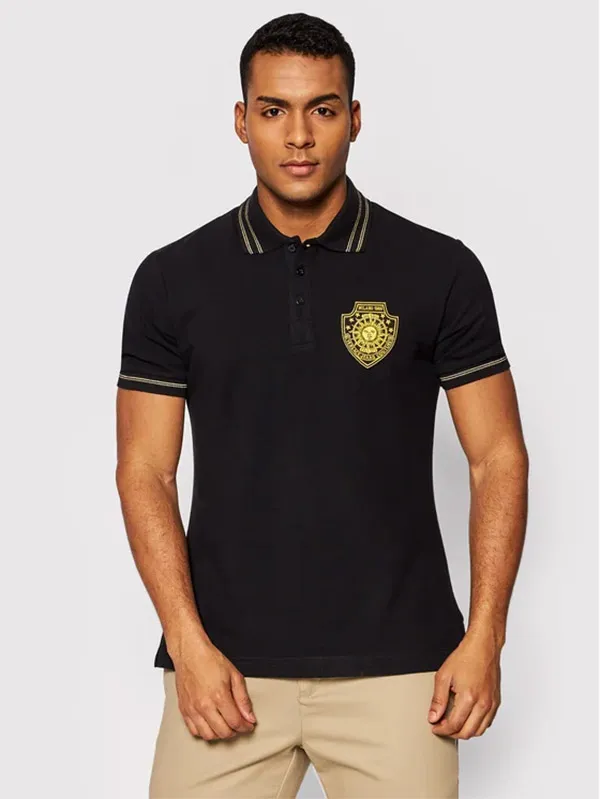 Áo Polo Nam Versace Jeans Couture Patch-Detail Cotton Polo Shirt 72GAGT11 CJ01T 899 Black Màu Đen Size M - Thời trang - Vua Hàng Hiệu