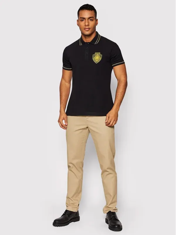 Áo Polo Nam Versace Jeans Couture Patch-Detail Cotton Polo Shirt 72GAGT11 CJ01T 899 Black Màu Đen Size M - Thời trang - Vua Hàng Hiệu