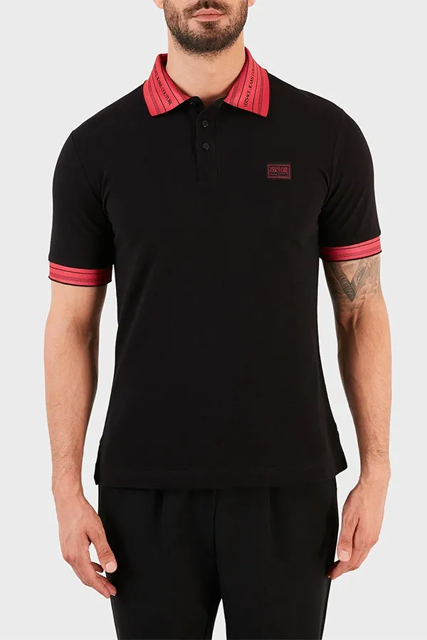 Áo Polo Versace Jeans Couture Cotton Black Polo Shirt B3GWA7T1 36571 Màu Đen