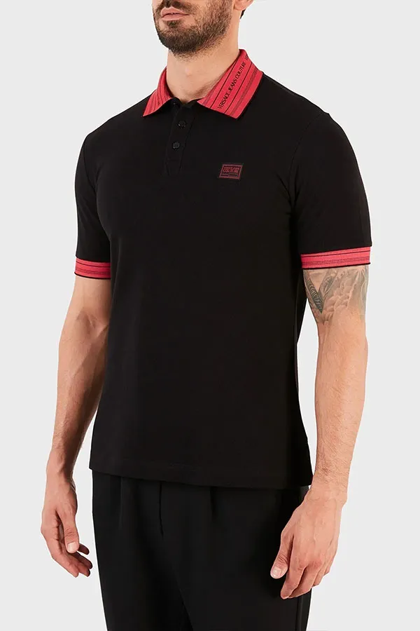 Áo Polo Versace Jeans Couture Cotton Black Polo Shirt B3GWA7T1 36571 Màu Đen