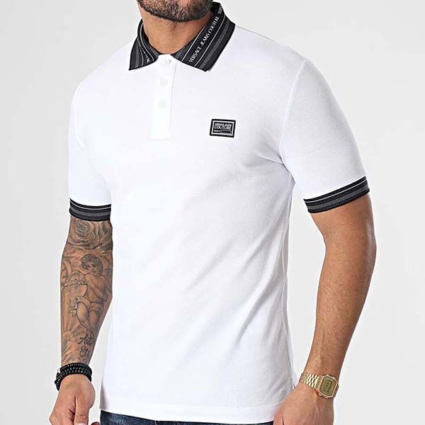 Áo Polo Versace Jeans Couture Cotton White Polo Shirt B3GWA7T1 36571 Màu Trắng Size XS - 3