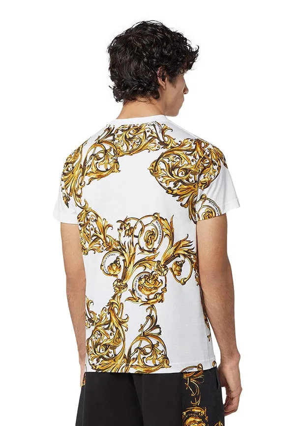 Áo Phông Versace Jeans Couture 72GAH6S0 JS049 Slim Print Garland T-shirt White Màu Trắng