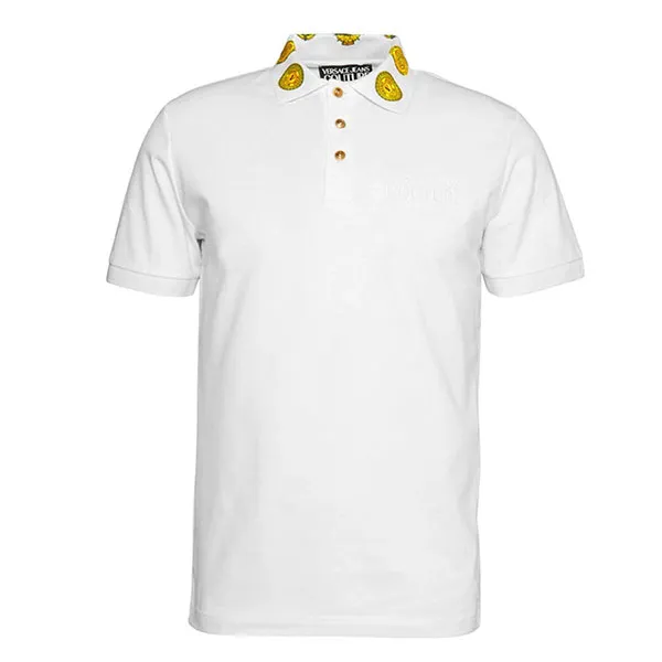 Áo Polo Versace Jeans Couture White 'Collar V-Emblem' Polo Shirt 72GAGT05 CJ01T Màu Trắng