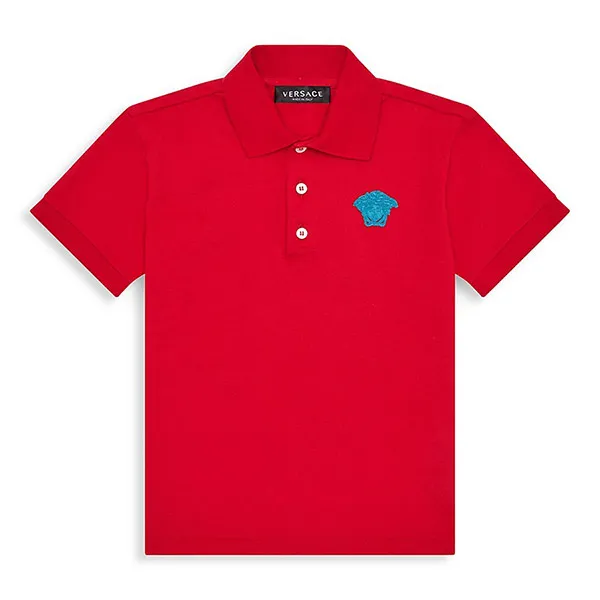Áo Polo Versace Little Boy's & Boy's Piqué Medusa Embroidered Polo Shirt A87427 A237141 Màu Đỏ