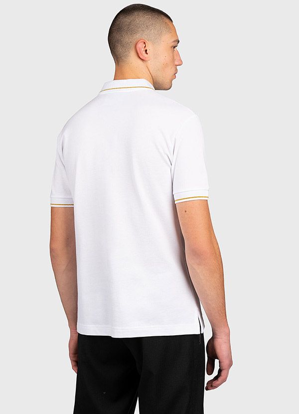 Áo Polo Versace Jeans Couture White Polo-Shirt With Gold Logo Embroidery 71GAGT01 Màu Trắng Size S - 5