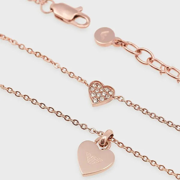 Dây Chuyền Emporio Armani Rose Gold Tone Stainless Steel Chain Necklace Màu Vàng Hồng - 3