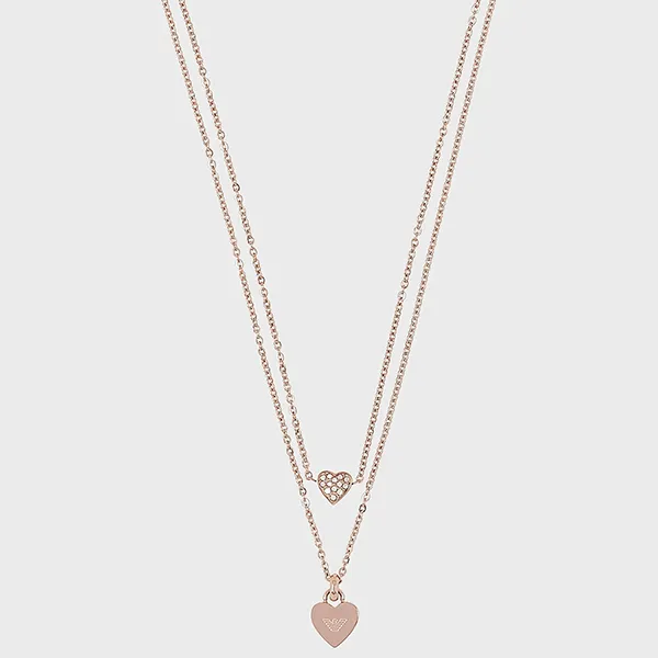 Dây Chuyền Emporio Armani Rose Gold Tone Stainless Steel Chain Necklace Màu Vàng Hồng - 4