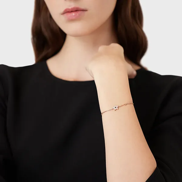 Vòng Đeo Tay Emporio Armani Rose Gold Tone Stainless Steel Chain Bracelet Màu Vàng Hồng - Trang sức - Vua Hàng Hiệu