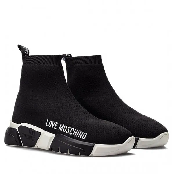 Giày Sneakers Love Moschino Women's Shoes Sneakers JA15193 G1EIZ 5000 Calza Nero Black Sock Màu Đen Size 36 - Giày - Vua Hàng Hiệu