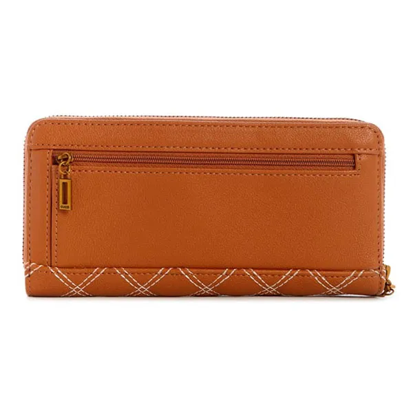 Ví Cầm Tay Guess Cessily Quilted Large Zip-Around Wallet Màu Vàng Nâu - Túi xách - Vua Hàng Hiệu
