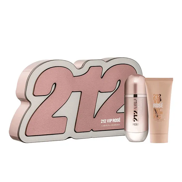 Set Nước Hoa Nữ Carolina Herrera 212 Vip Rose Women (EDP 80ml, Bodylotion 100ml)