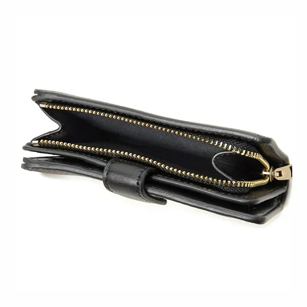 Ví Nữ Coach Medium Corner Zip Wallet In Signature Canvas Màu Nâu Đen