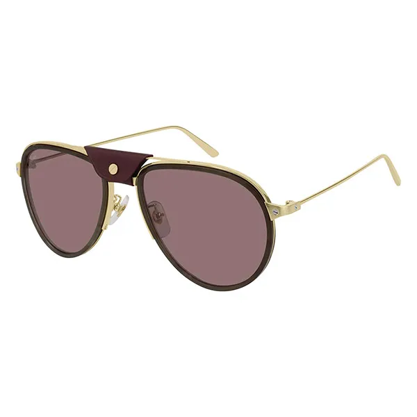 Kính Mát Cartier CT0098SA 003 Màu Nâu Vàng - Kính mắt - Vua Hàng Hiệu