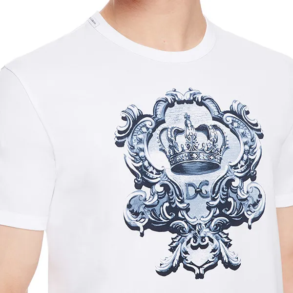 Áo Phông Nam Dolce & Gabbana D&G Printed T-Shirt G8JX7T FI76F Màu Trắng - 5