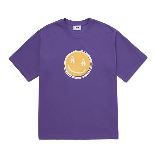 Áo Phông MLB Smile LA Dodgers Tshirt 3ATSL9023-07PPS Màu Tím Size S - Thời trang - Vua Hàng Hiệu
