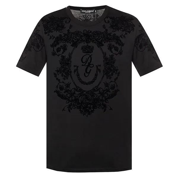 Áo Phông Nam Dolce & Gabbana D&G Floral Print T-Shirt G8KBAT G7SPM N0000 Màu Đen